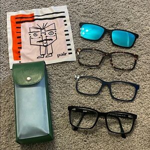 Pair Black and Blue Glasses Collection